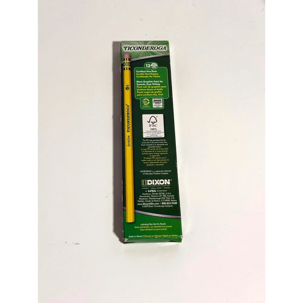 Dixon Ticonderoga 48 Count #2 HB Soft Wood Pencils Yellow Latex Free Eraser Bulk